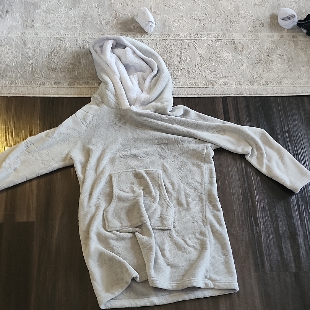 Cozy Gray Hooded Bedtime Sweater